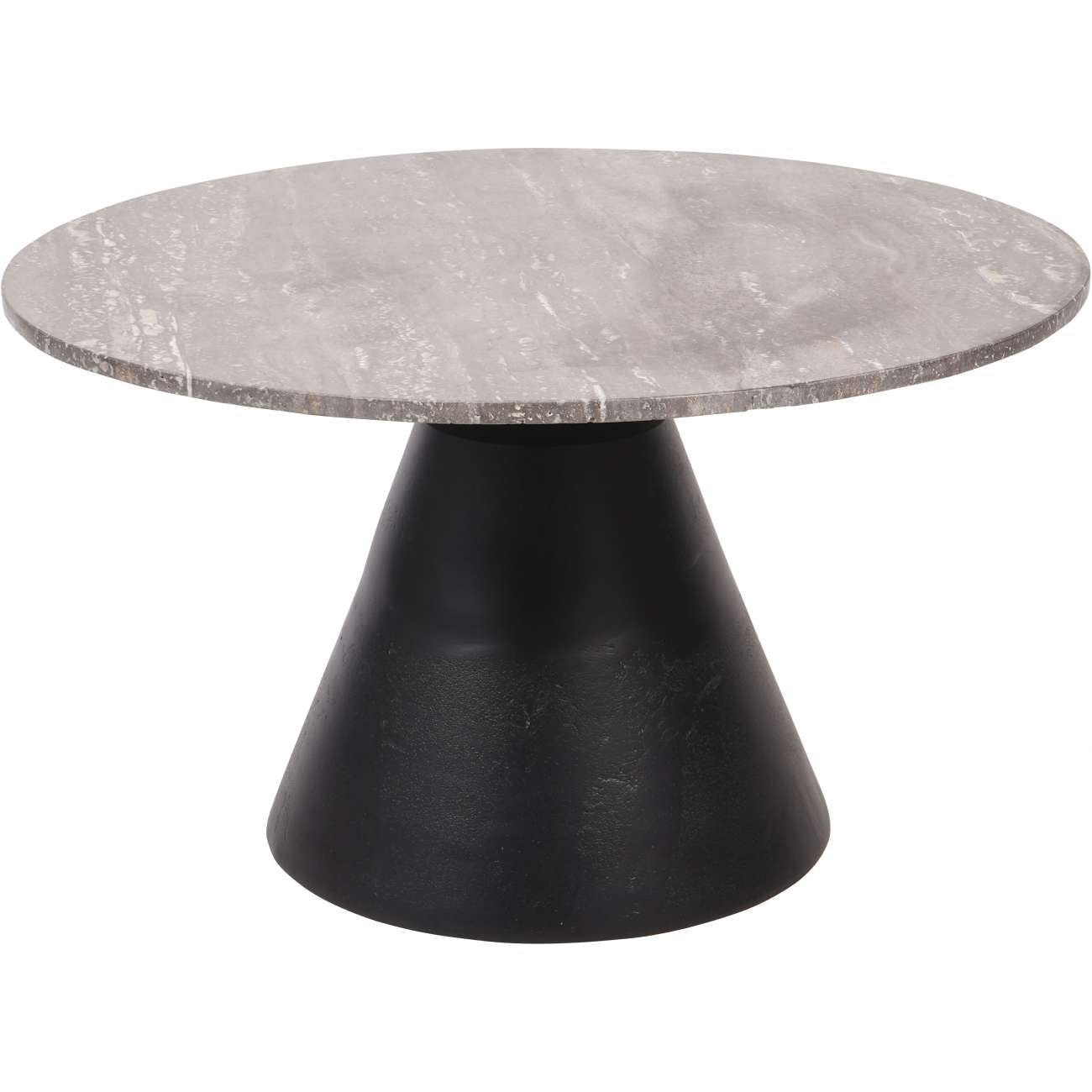 Clifton II Charcoal Black & Dark Travertine Coffee Table Large
